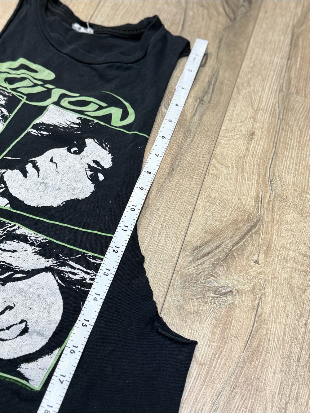 Poison Graphic Band Tee Muscle Tank Vintage Wash Black Size Small - Picture 11 of 15